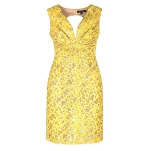 bcbg yellow lace dress BCBG MAX AZRIA YELLOW LACE DRESS SIZE US 6 EUR 38 UK 10